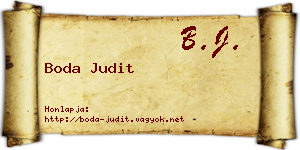 Boda Judit névjegykártya